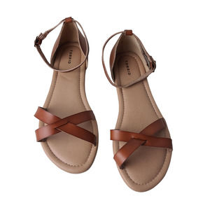 Torrid 11W Ankle Strap Tan Sandals